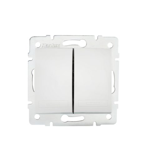 Kanlux DOMO csillárkapcsoló, 10AX/250V AC, IP20, fehér, süllyesztett – két lámpakör vezérléséhez