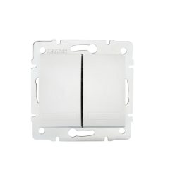   Kanlux DOMO dupla nyomókapcsoló, 10AX/250V AC, IP20, fehér, süllyesztett – két nyomógombos vezérlés