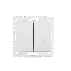   Kanlux DOMO redőnykapcsoló, 10AX/250V AC, IP20, fehér, süllyesztett – fel/le mozgatás vezérléséhez