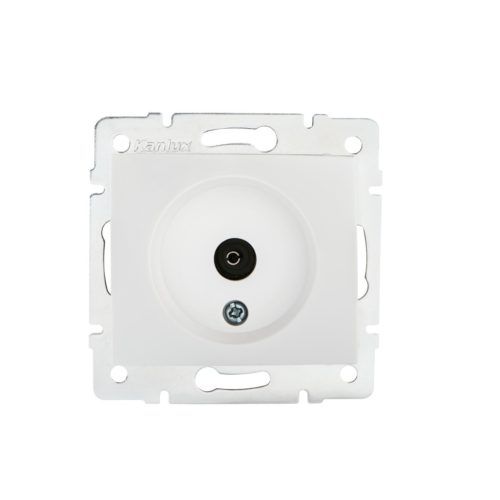 Kanlux DOMO antenna TV aljzat, végzáró, IP20, fehér – lezárt jelosztás