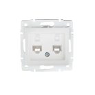 Kanlux DOMO dupla adatcsatlakozó aljzat, RJ45 Cat6, IP20, fehér, süllyesztett – két gigabites hálózati csatlakozás