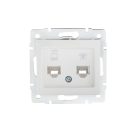 Kanlux DOMO adat-telefon csatlakozó aljzat (RJ45 Cat6 + RJ11), fehér, süllyesztett – gigabites LAN és telefon