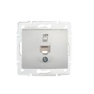 Kanlux DOMO adatcsatlakozó aljzat (RJ45 Cat6), ezüst, süllyesztett – gigabites LAN csatlakoztatásához