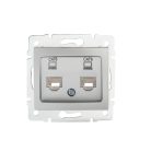Dupla, független számítógép-csatlakozó (2x RJ45Cat 6 Jack) DOMO