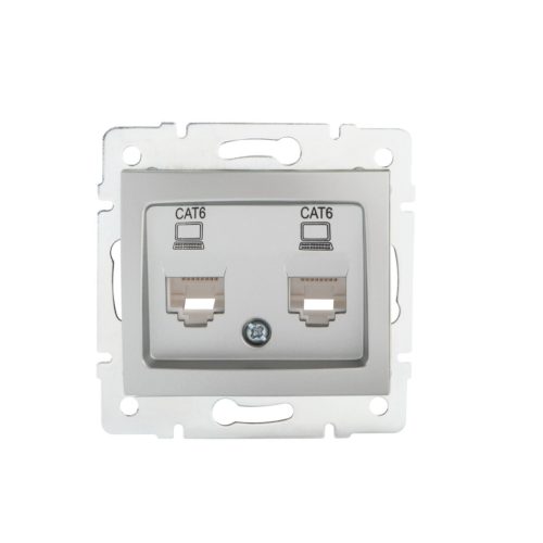 Dupla, független számítógép-csatlakozó (2x RJ45Cat 6 Jack) DOMO