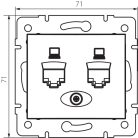 Dupla, független számítógép-csatlakozó (2x RJ45Cat 6 Jack) DOMO