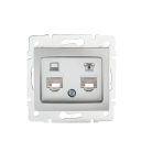 Számítógép és telefoncsatlakozó aljzat (RJ45 Cat 5e+RJ11) DOMO