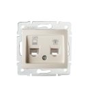 Számítógép és telefoncsatlakozó aljzat (RJ45 Cat 6+RJ11) DOMO