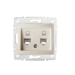   Dupla, független számítógép-csatlakozó (2x RJ45Cat 5e Jack) DOMO