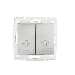   Kanlux DOMO redőnykapcsoló, 10AX/250V AC, IP20, ezüst, süllyesztett – fel/le mozgatás vezérléséhez