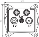 TV-2xSAT, végzáró csatlakozóaljzat DOMO