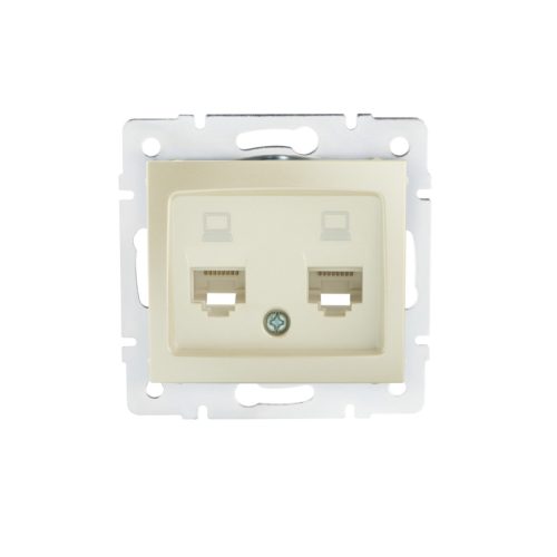 Dupla, független számítógép-csatlakozó (2x RJ45Cat 5e Jack) DOMO