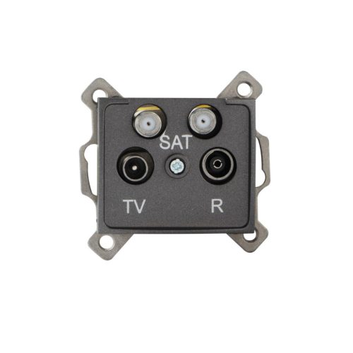 MOWION DOMO grafit, IP20, TV-2xSAT végzáró csatlakozóaljzat – 2 év garancia