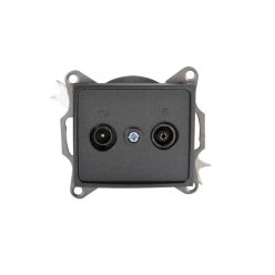   Kanlux DOMO antenna TV/FM aljzat, átmenő, IP20, grafit – átmenő jelosztás