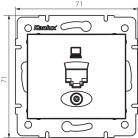 Kanlux DOMO adatcsatlakozó aljzat (RJ45 Cat6), grafit, süllyesztett – gigabites LAN csatlakoztatásához