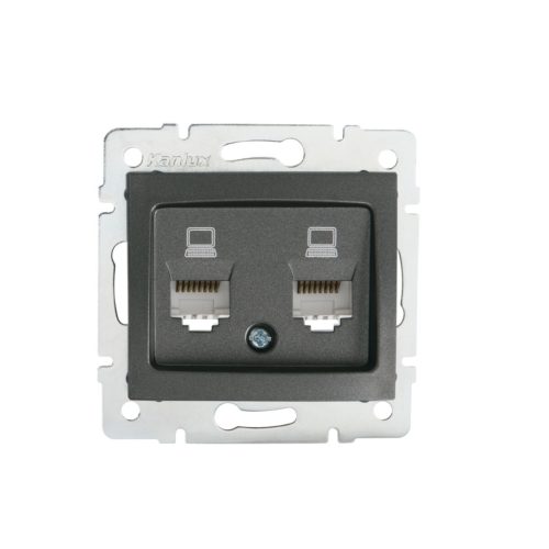Dupla, független számítógép-csatlakozó (2x RJ45Cat 5e Jack) DOMO