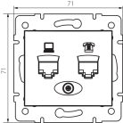 Kanlux DOMO adat-telefon csatlakozó aljzat (RJ45 Cat6 + RJ11), grafit, süllyesztett – gigabites LAN és telefon