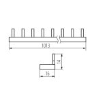 Kanlux 230/400V AC KBBI‑1x56 réz soroló sín, fésűs – 1 pólusú, 14×16×1013 mm, DIN sínre szerelhető, 5 év garancia