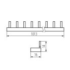 Kanlux 230/400V AC KBBI‑2x28 réz soroló sín, fésűs – 2 pólusú, 14×16×1013 mm, DIN sínre szerelhető, 5 év garancia