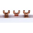 Kanlux 230/400V AC KBBU‑2x28 réz soroló sín, kerek – 2 pólusú, 29×29×1013 mm, DIN sínre szerelhető, 5 év garancia