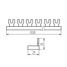 Kanlux 230/400V AC KBBU‑4x14 réz soroló sín, kerek – 4 pólusú, 29×29×1030 mm, DIN sínre szerelhető, 5 év garancia