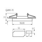 Kanlux GU10, IP20, 90x90 mm, ezüst, üveg házas, szögletes mennyezeti spot lámpatest, SOREN