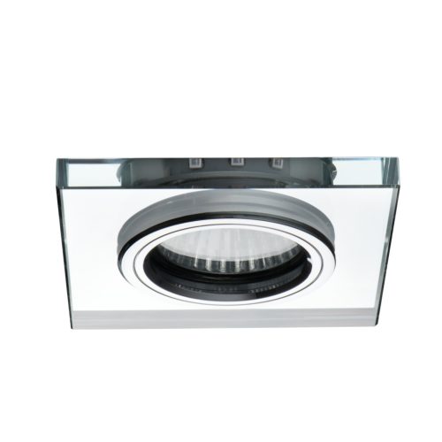 Kanlux GU10, IP20, 90x90 mm, ezüst, üveg házas, szögletes mennyezeti spot lámpatest, SOREN