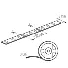Kanlux 4,8W/m, 12V, 4000K 5m, 60 LED/m IP65, 440lm/m természetes fehér, kültéri LED szalag, öntapadós