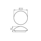 Kanlux 15W, IP20, E27, Ø250 mm, kerek, fehér, műanyag házas mennyezeti lámpatest, PLAFMIN
