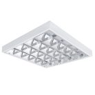 Kanlux 4xG13, 615x615 mm, fehér, acél házas mennyezeti lineáris tükrös lámpatest, NOTUS