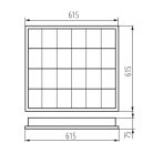 Kanlux 4xG13, 615x615 mm, fehér, acél házas mennyezeti lineáris tükrös lámpatest, NOTUS