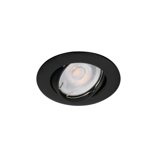 Kanlux Gx5,3, 12V, IP20, Ø82 mm, matt fekete, alumínium házas, kerek, 15°-ban állítható mennyezeti spot lámpatest, VIDI