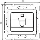 Kanlux 1 kivezetéses, IP20, krém színű, süllyesztett RJ45 csatlakozó adapter, Logi – számítógép és telefon csatlakoztatásához