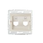 Kanlux RJ45, IP20, krémszínű, süllyesztett dupla számítógépes csatlakozóaljzat, Logi – két eszköz önálló hálózati csatlakoztatásához