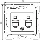 Kanlux DOMO dupla csatlakozóaljzat-burkolat (2x RJ45), fehér – aljzat nélküli modul