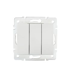   Kanlux 10AX/250V AC, IP20, fehér, fali süllyesztett hármas csillárkapcsoló, LOGI – három lámpacsoport vezérléséhez