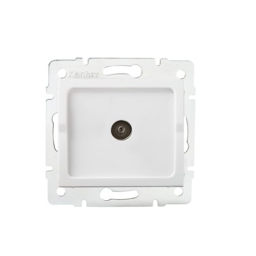 Kanlux 10AX/250V AC, IP20, fehér, fali süllyesztett TV antennacsatlakozó aljzat átmenő LOGI – optimális TV jel átviteléhez