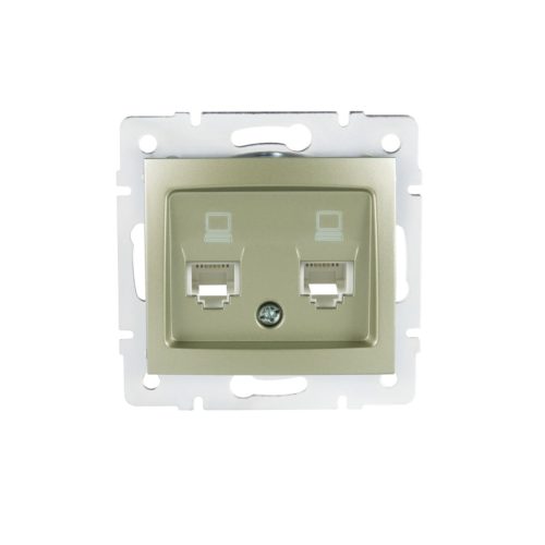 Dupla, független számítógép-csatlakozó (2x RJ45Cat 5e Jack) DOMO