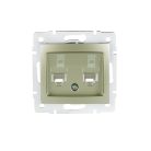 Dupla, független számítógép-csatlakozó (2x RJ45Cat 6 Jack) DOMO