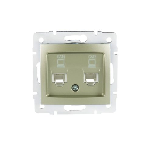 Dupla, független számítógép-csatlakozó (2x RJ45Cat 6 Jack) DOMO