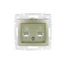 Számítógép és telefoncsatlakozó aljzat (RJ45 Cat 5e+RJ11) DOMO