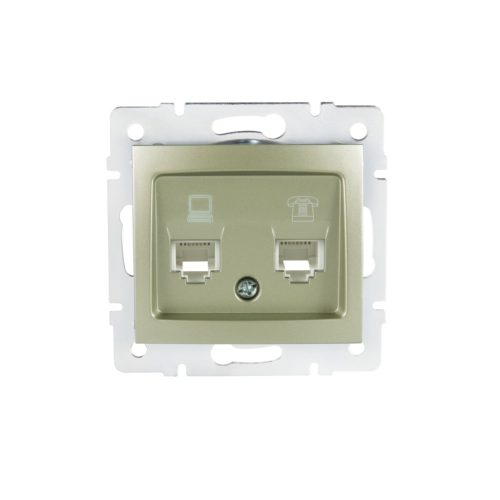 Számítógép és telefoncsatlakozó aljzat (RJ45 Cat 5e+RJ11) DOMO
