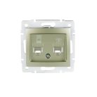 Számítógép és telefoncsatlakozó aljzat (RJ45 Cat 6+RJ11) DOMO