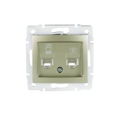   Számítógép és telefoncsatlakozó aljzat (RJ45 Cat 6+RJ11) DOMO