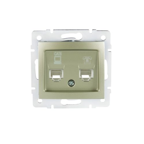 Számítógép és telefoncsatlakozó aljzat (RJ45 Cat 6+RJ11) DOMO