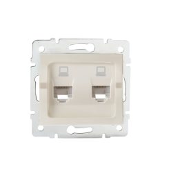   Kanlux RJ45 Cat 5e, IP20, krém színű, süllyesztett dupla számítógépes csatlakozóaljzat, Logi – két eszköz önálló hálózati csatlakoztatásához