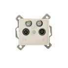 Kanlux 10AX/250V AC, IP20, krémszínű, fali süllyesztett TV-2xSAT csatlakozóaljzat, LOGI – végzáró kialalkítással, 4 aljzattal a TV/SAT jel átviteléhez