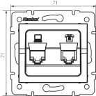 Kanlux 2 kivezetéses, IP20, krém színű, süllyesztett kivitelű dupla számítógép és telefon csatlakozóaljzat RJ45 Cat 5e+RJ11, Logi
