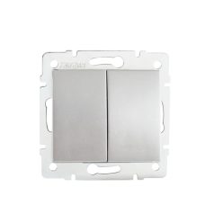  Kanlux 10AX/250V AC, IP20, ezüst, süllyesztett kettős csillárkapcsoló Logi – két lámpa egy helyről történő kapcsolásához.