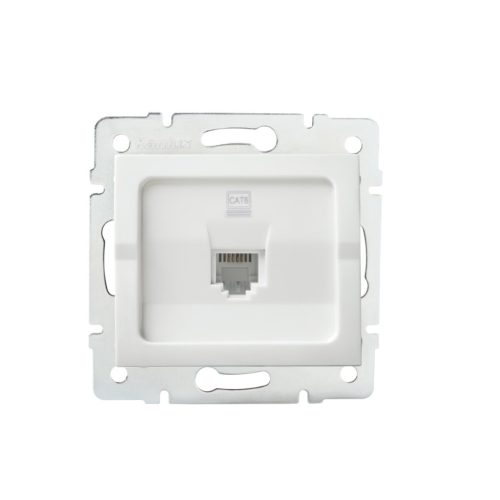 Kanlux RJ45 Cat 6, IP20, fehér, süllyesztett számítógép-csatlakozó, LOGI – egy eszköz önálló LAN-csatlakoztatásához